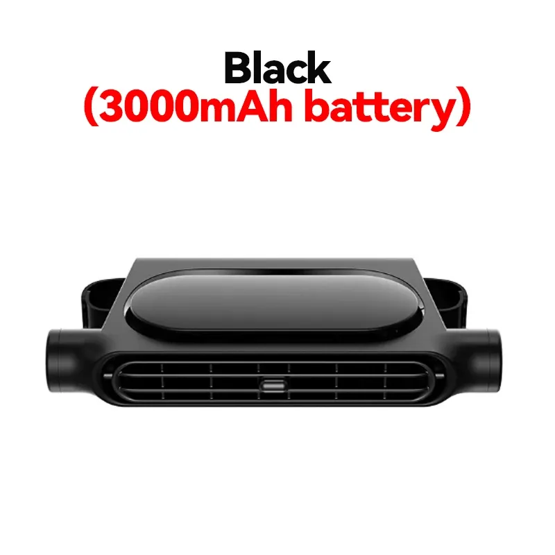 Ventilateur de refroidissement portable pour siège auto, 3 vitesses, batterie 3000 mAh, USB 5V/2A, fixation sur appui-tête 7