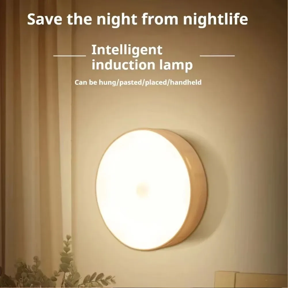 Veilleuse LED sans fil à détecteur de mouvement, rechargeable par USB, avec fixation magnétique pour armoire, chambre, placard, cuisine et couloir 10