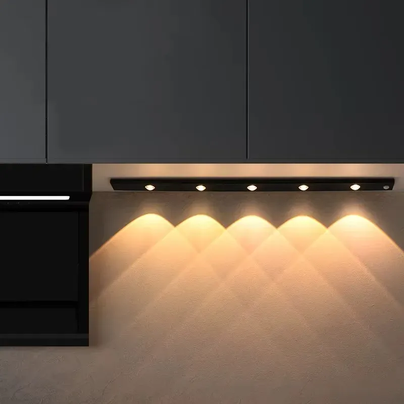 Lampes LED ultra fines sans fil avec capteur de mouvement, éclairage à 3 couleurs et intensité variable pour cuisine, chambre et garde-robe