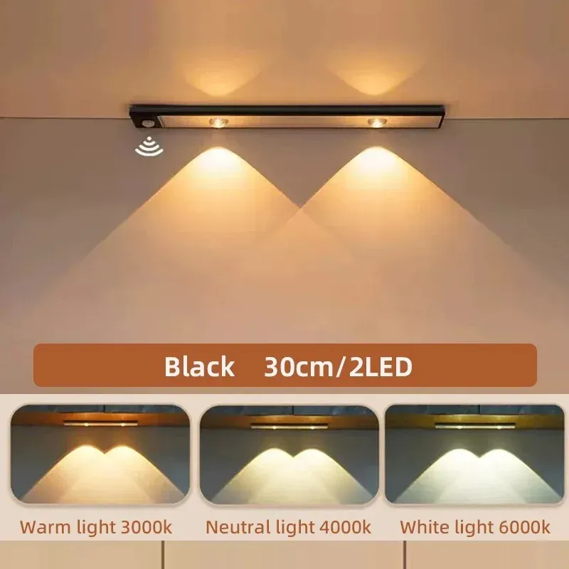 Lampes LED ultra fines sans fil avec capteur de mouvement, éclairage à 3 couleurs et intensité variable pour cuisine, chambre et garde-robe 8