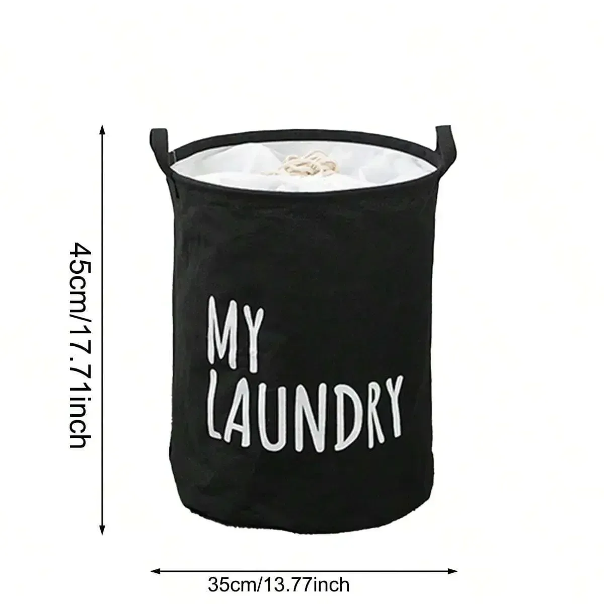 Panier à linge pliable en coton et lin, seau de rangement imperméable pour vêtements et jouets 5