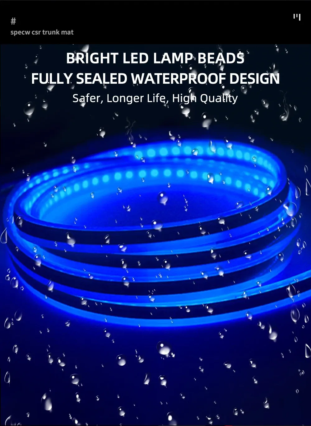 Bande lumineuse LED vue de près