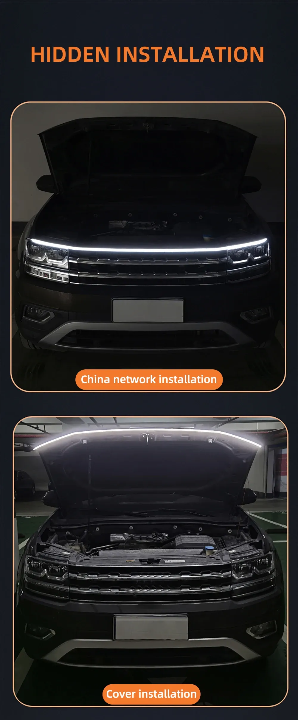 Détail de la bande lumineuse LED à balayage