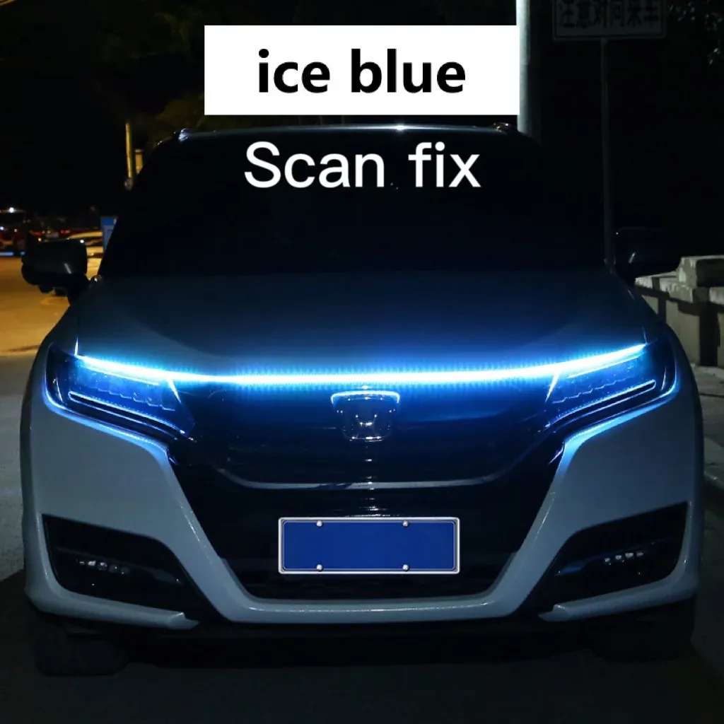 Feux de jour LED RXZ à balayage pour capot, avec séquence de démarrage, éclairage décoratif 12 V 11