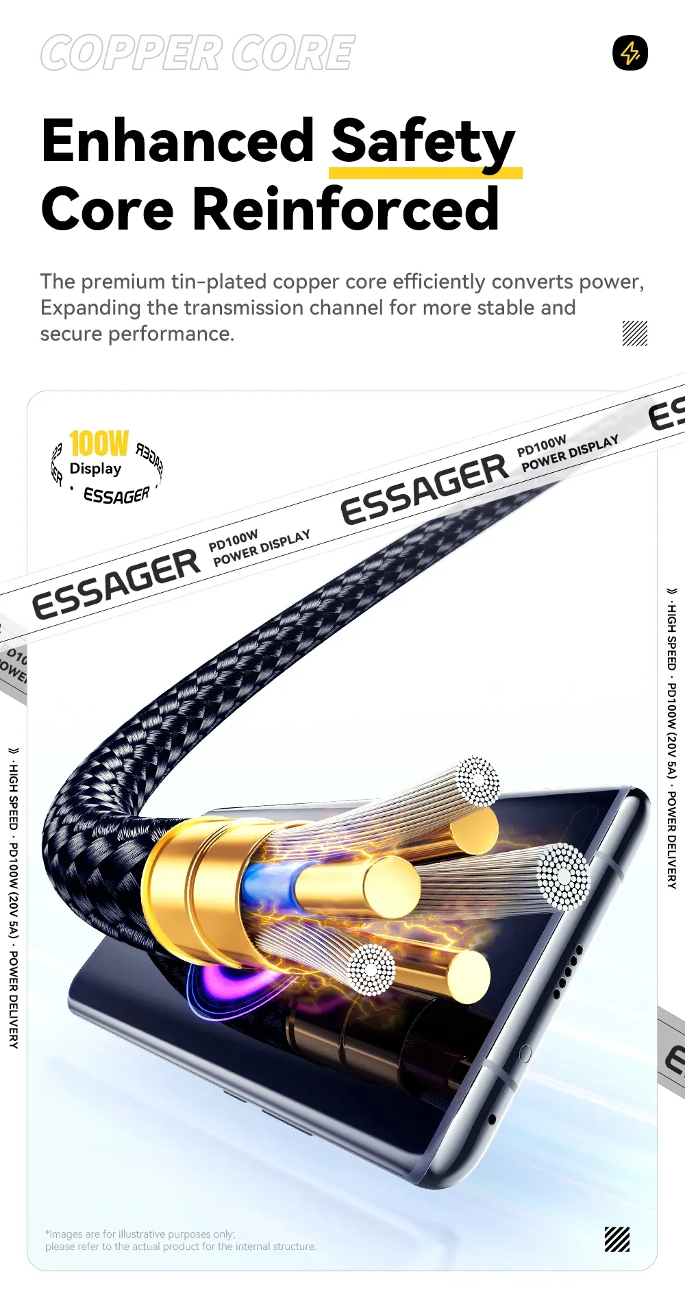 Câble USB-C Essager, lifestyle