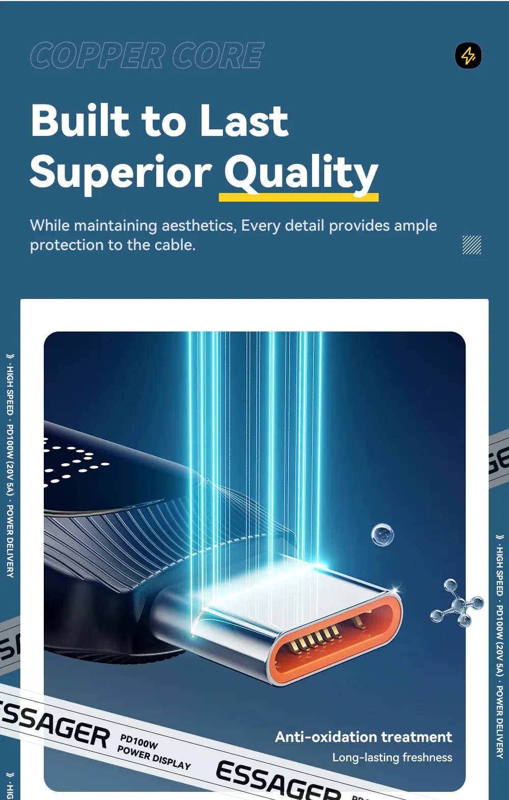 Câble USB-C Essager, praticité