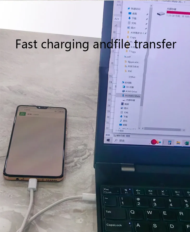 Câble USB-C dans son environnement
