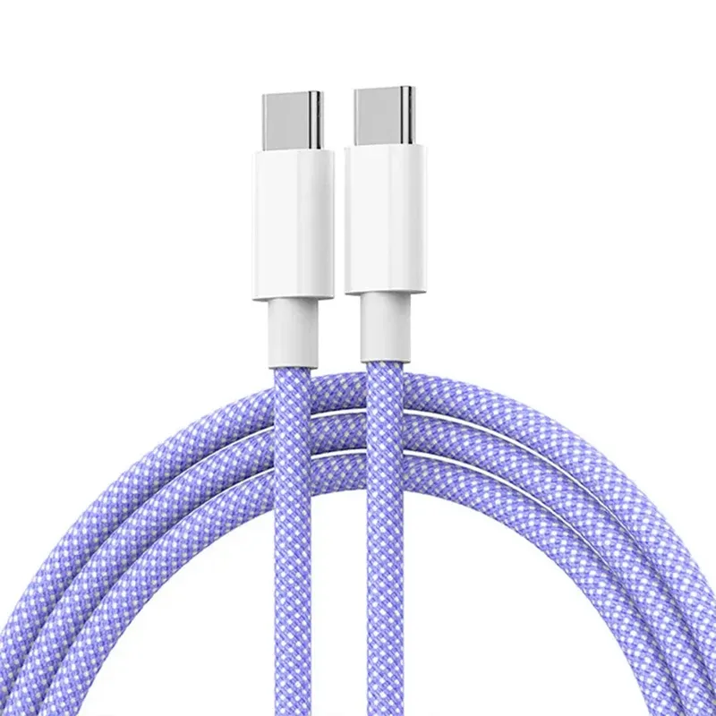 Câble USB-C vers USB-C tressé pour Apple iPhone 15, charge rapide PD 60 W, compatible Huawei, Xiaomi et Samsung 9