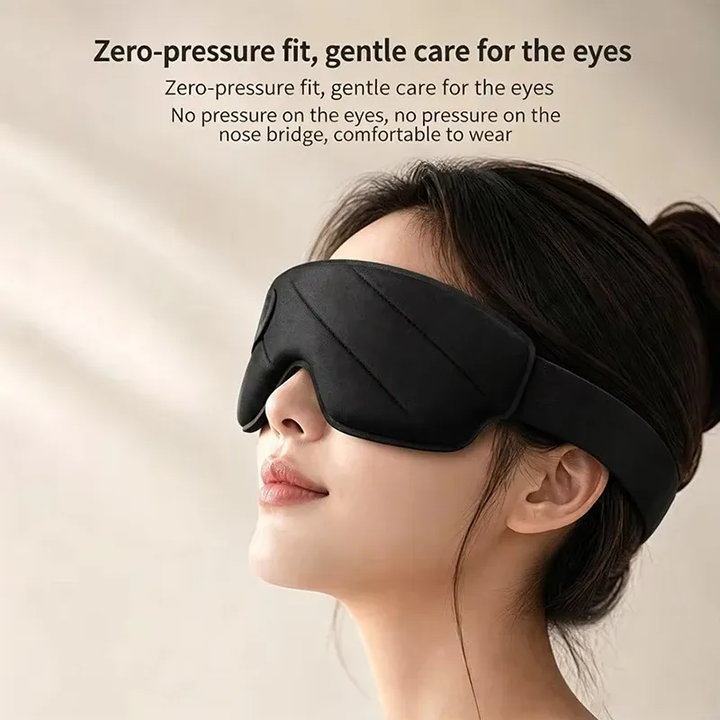 Masque de sommeil 3D, finition noire classique