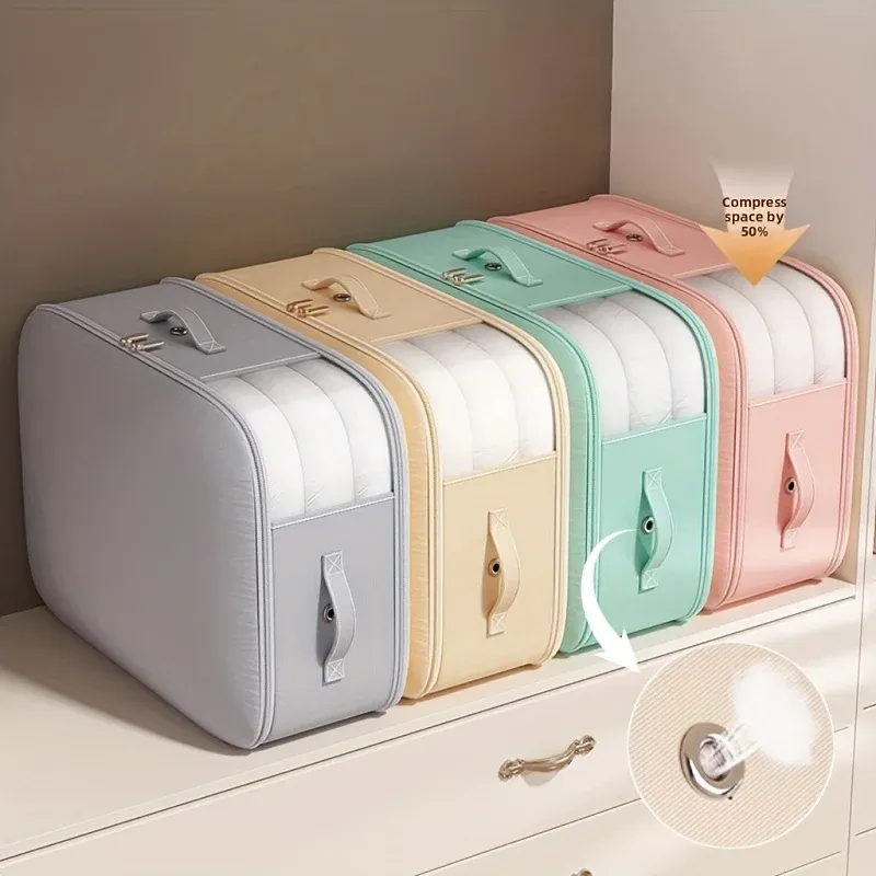 Sac de rangement sous vide grande capacité, pliable et extensible, pour vêtements, couettes et oreillers 3
