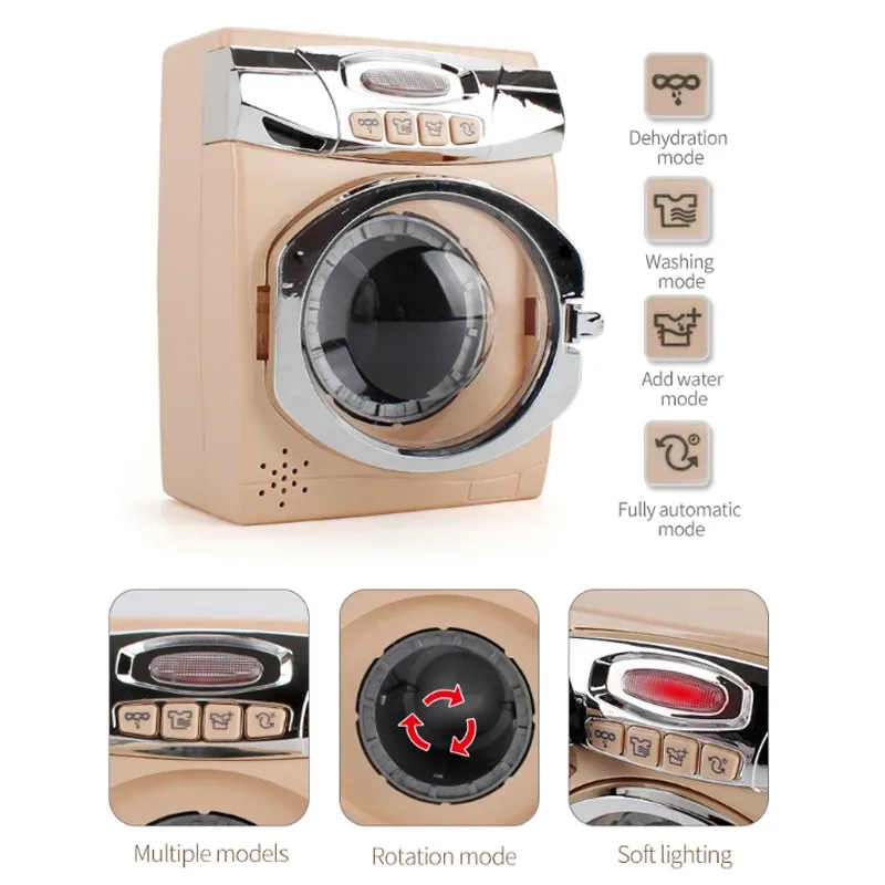 Ensemble de cuisine électrique pour enfants : grille-pain, four à micro-ondes, lave-linge, batteur, blender et cafetière 3