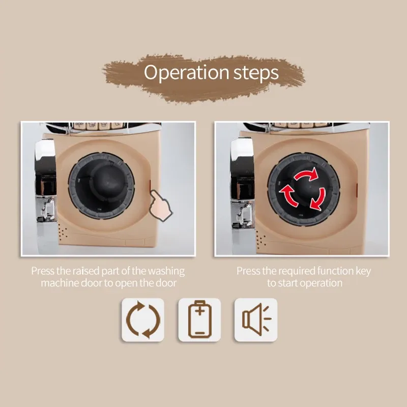 Ensemble de cuisine électrique pour enfants : grille-pain, four à micro-ondes, lave-linge, batteur, blender et cafetière 4