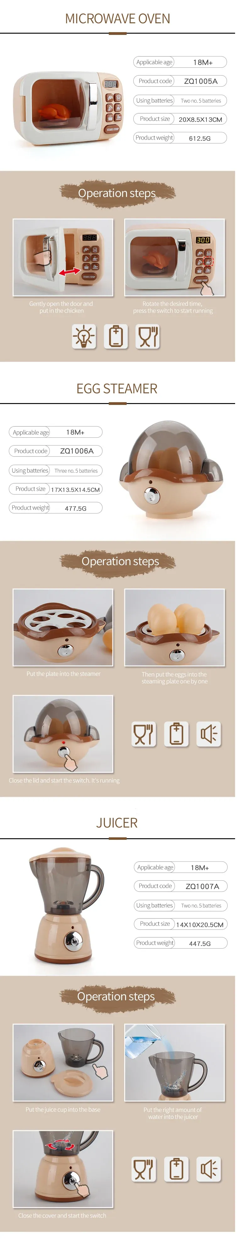 Accessoires de cuisine de simulation pour enfants en situation de jeu