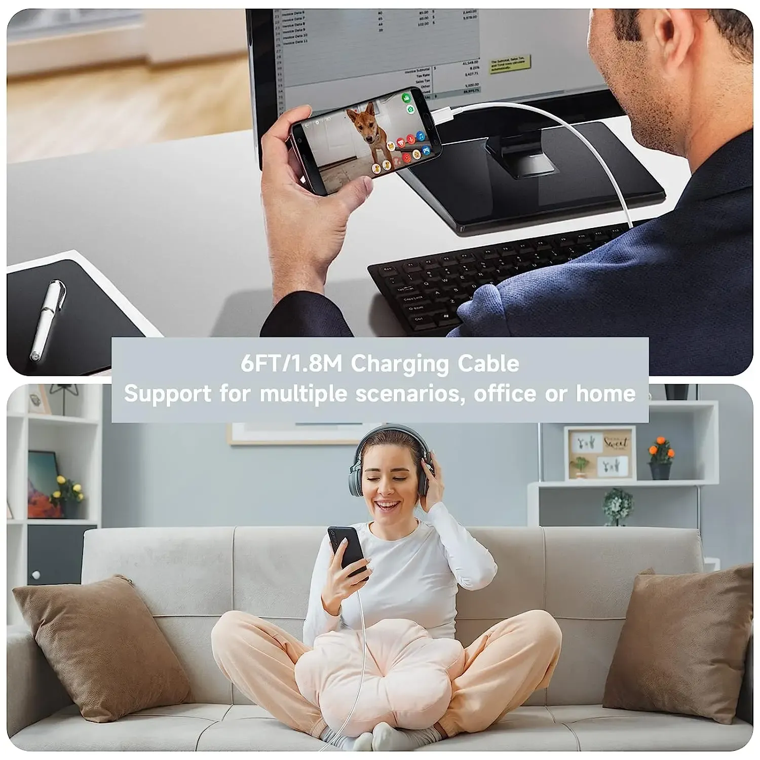 NNBILI Câble de charge USB-C 10 A 100 W à charge ultra-rapide, lot de 1 à 3 pièces, compatible Huawei, OPPO et vivo (non compatible iPhone, Xiaomi et Samsung) 6