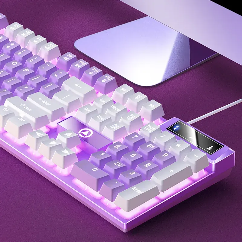 YINDIAO Clavier Gaming Filaire à Profil Bas avec Pavé Numérique pour PC et Ordinateur Portable 3