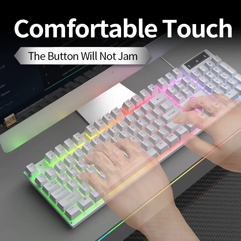 YINDIAO Clavier Gaming Filaire à Profil Bas avec Pavé Numérique pour PC et Ordinateur Portable 4