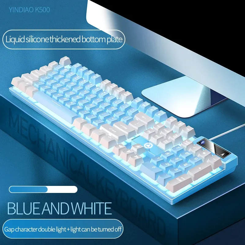 YINDIAO Clavier Gaming Filaire à Profil Bas avec Pavé Numérique pour PC et Ordinateur Portable 9