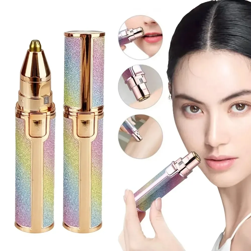Épilateur électrique 2 en 1 indolore avec lumière LED, rasoir et tondeuse à sourcils 4