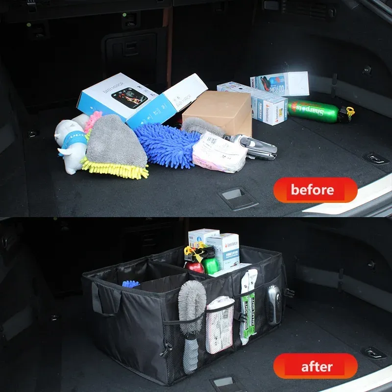 Boîte de rangement pliable multifonction pour voiture et camping-car 3