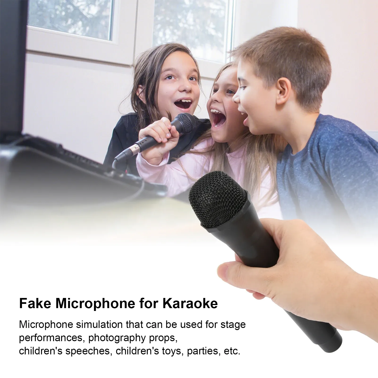 Microphone réaliste en plastique pour spectacles de danse et karaoké 5