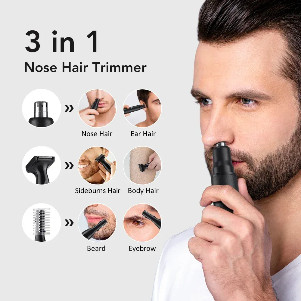 Tondeuse 3 en 1 pour homme à écran LED, barbe, sourcils et rasoir, rechargeable par USB 2