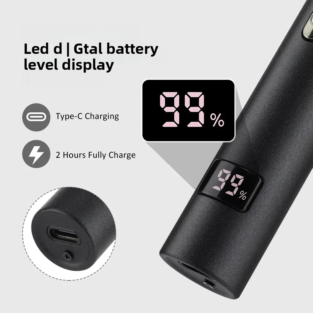 Tondeuse 3 en 1 pour homme à écran LED, barbe, sourcils et rasoir, rechargeable par USB 5