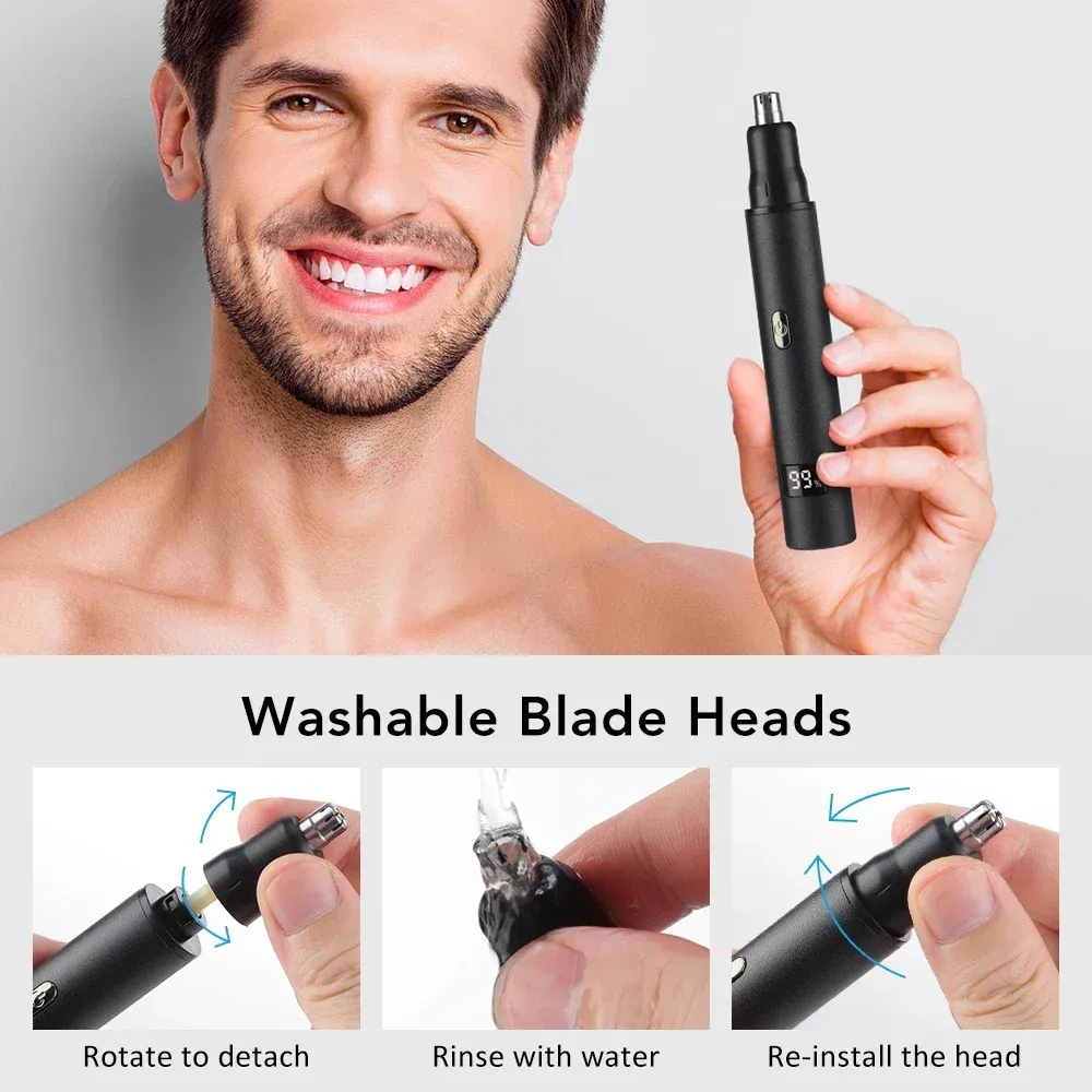 Tondeuse 3 en 1 pour homme à écran LED, barbe, sourcils et rasoir, rechargeable par USB 6