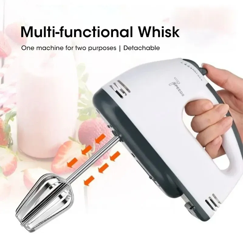 Batteur à main électrique 7 vitesses, mélangeur automatique pour crème, œufs, gâteaux et pâte, outil polyvalent de cuisine 2