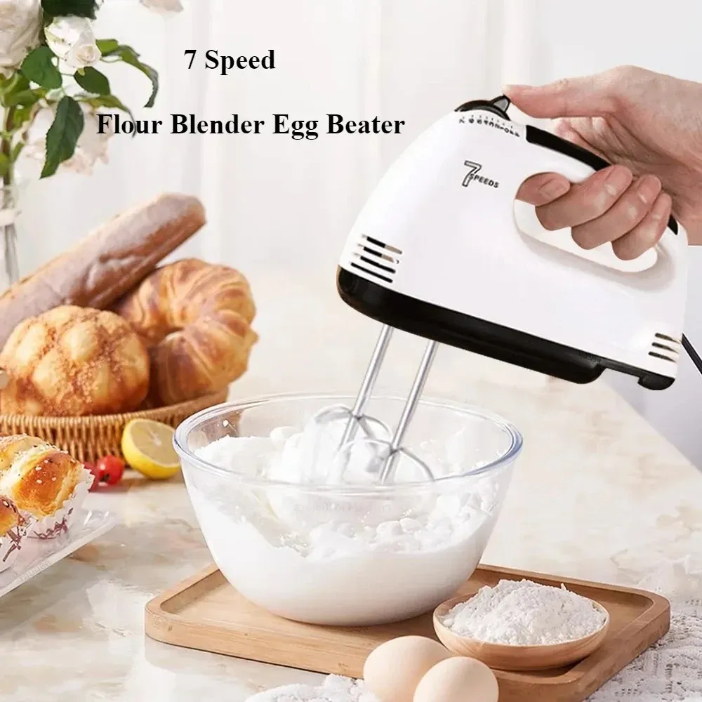 Batteur à main électrique 7 vitesses, mélangeur automatique pour crème, œufs, gâteaux et pâte, outil polyvalent de cuisine 5