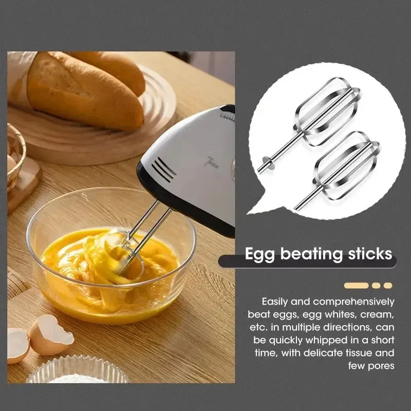 Batteur à main électrique 7 vitesses, mélangeur automatique pour crème, œufs, gâteaux et pâte, outil polyvalent de cuisine 6