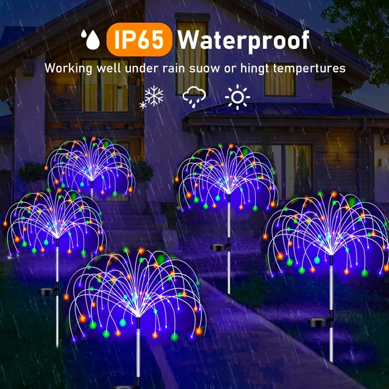 Gros plan sur une lampe solaire de jardin aux lumières colorées