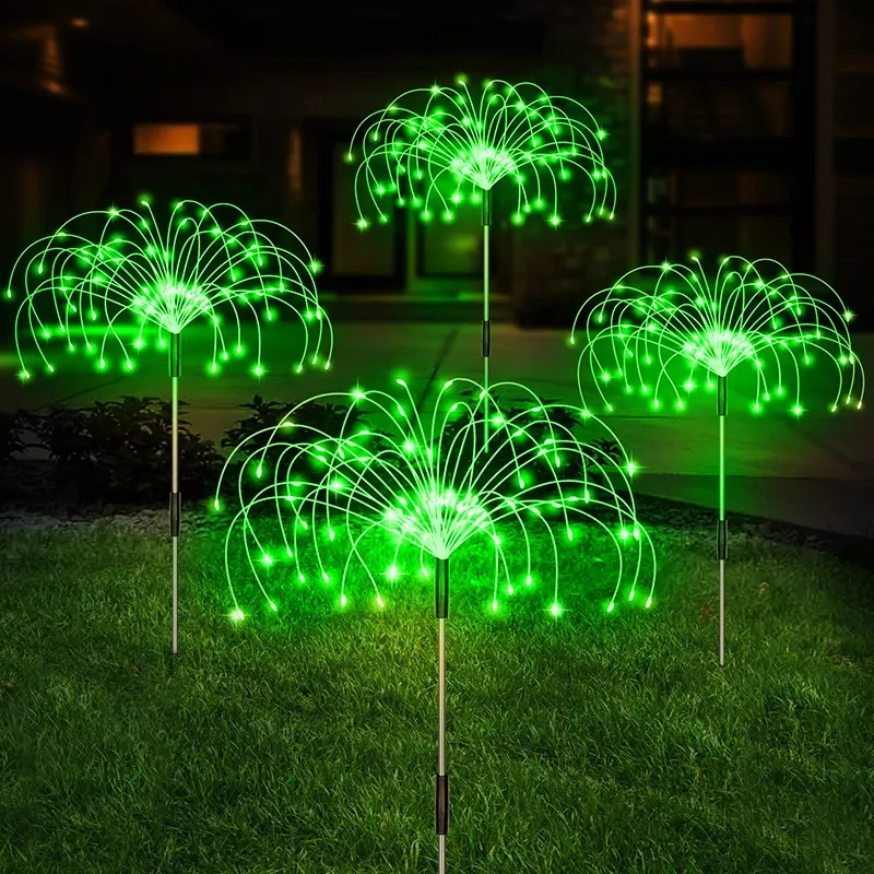 Lampe solaire LED effet feu d'artifice pour jardin et extérieur, guirlande lumineuse féerique étanche 9