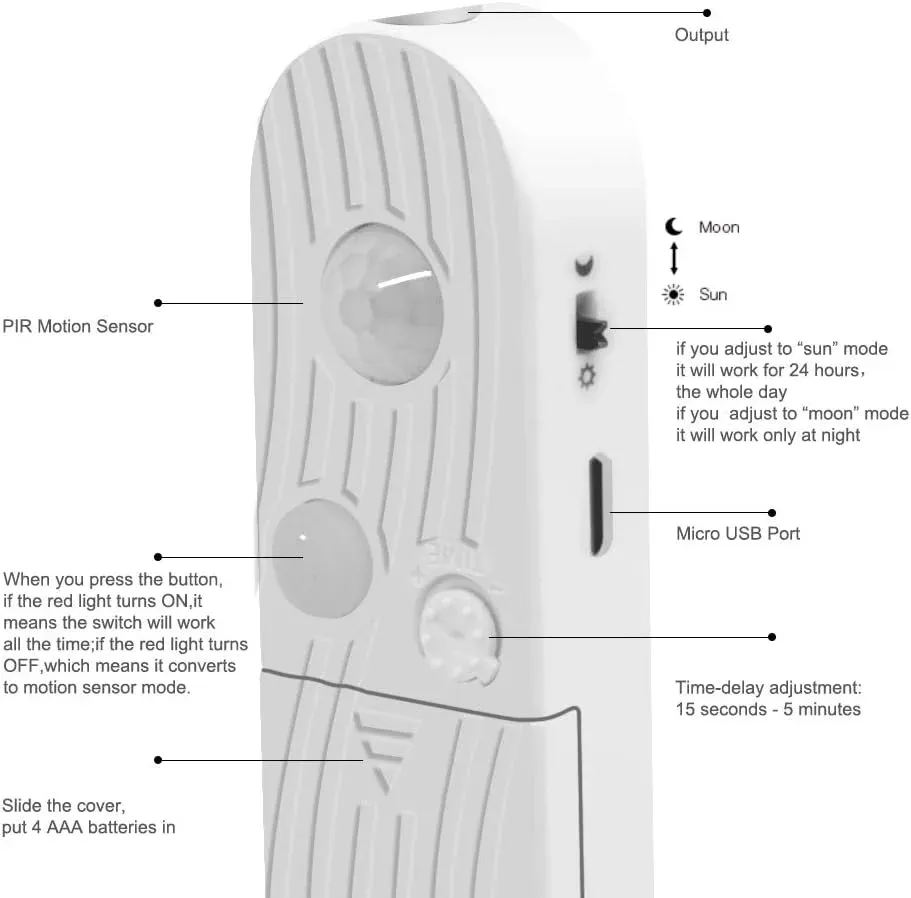 Bande LED avec capteur de mouvement PIR (portée de 1 à 5 m) – Veilleuse sans fil sur batterie pour armoires, escaliers, chambres et cuisines 5