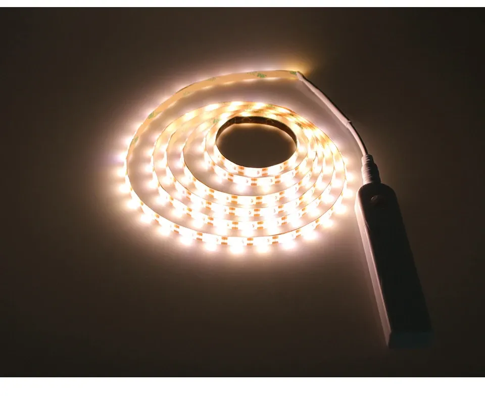 Bande LED avec capteur de mouvement PIR (portée de 1 à 5 m) – Veilleuse sans fil sur batterie pour armoires, escaliers, chambres et cuisines 8