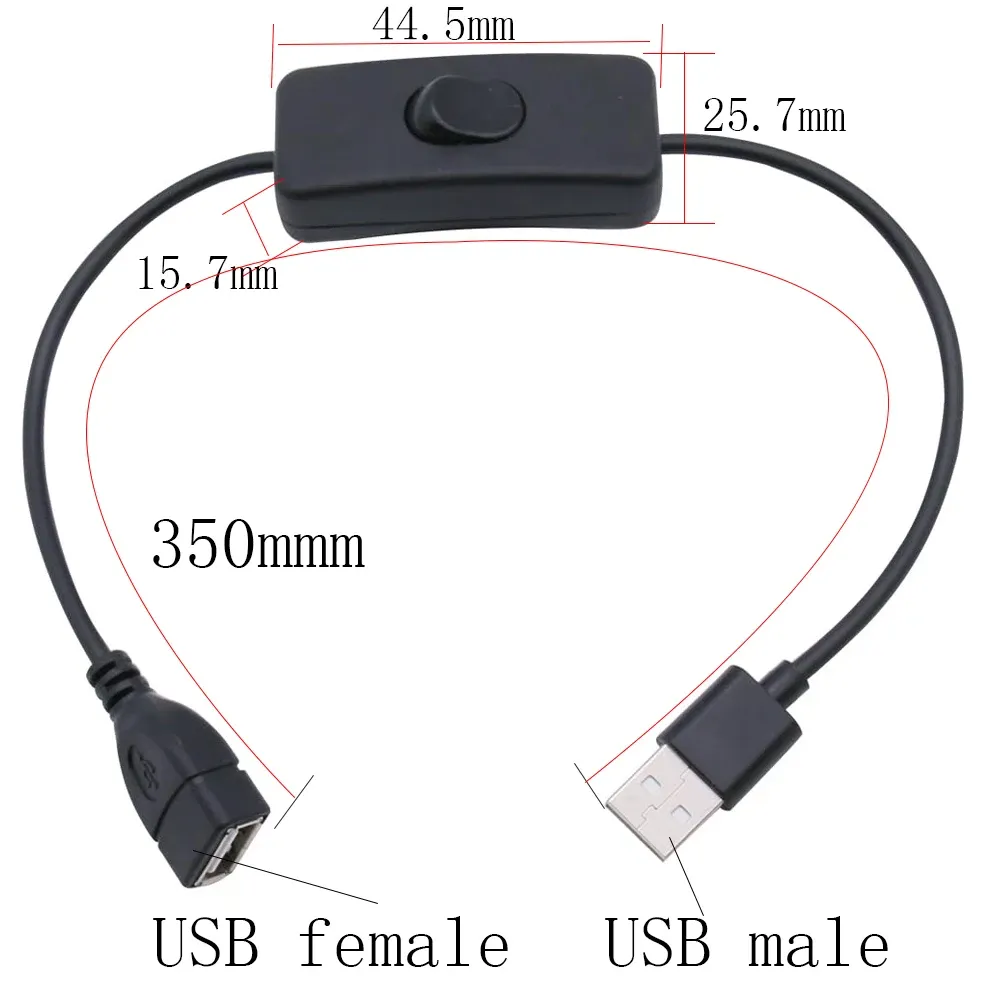 Câble USB avec interrupteur, vue de détail