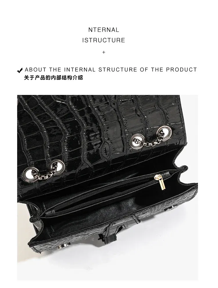Sac à main croco pailleté, détail du motif