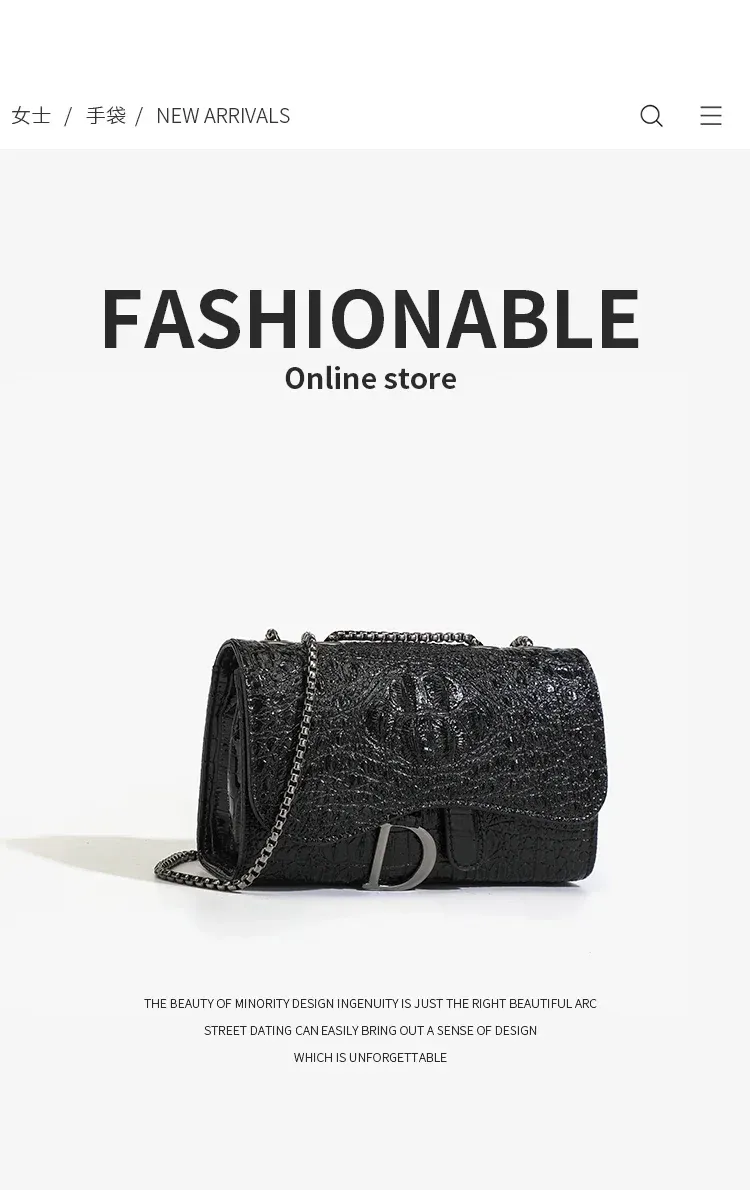 Sac à main croco pailleté, vue d'ensemble