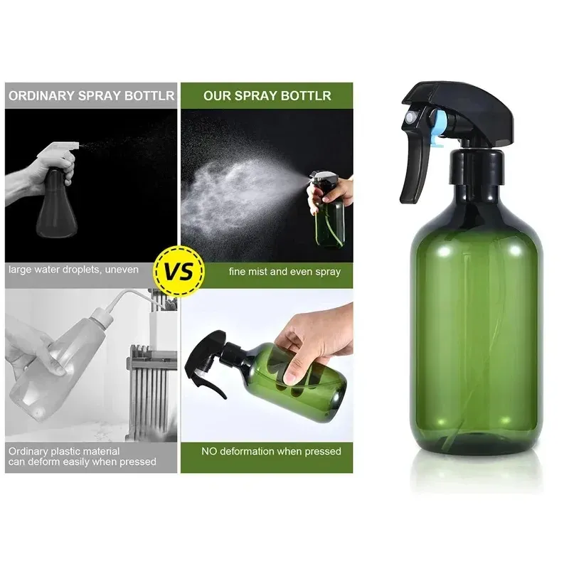 Bouteille pulvérisatrice rechargeable en plastique 300 ml, à tête réglable et anti-fuite 2