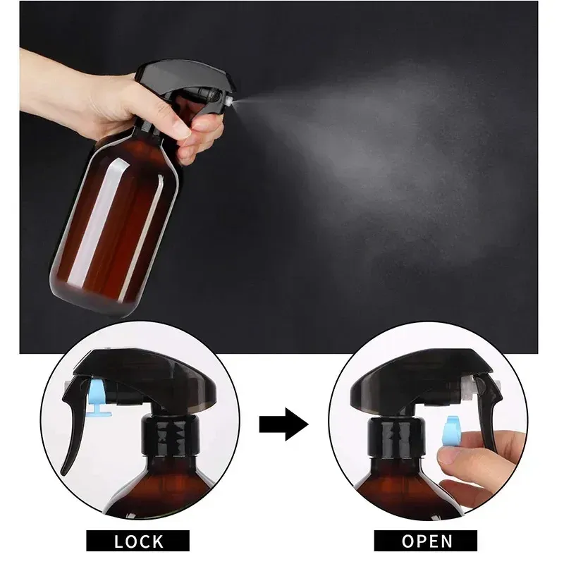 Bouteille pulvérisatrice rechargeable en plastique 300 ml, à tête réglable et anti-fuite 4