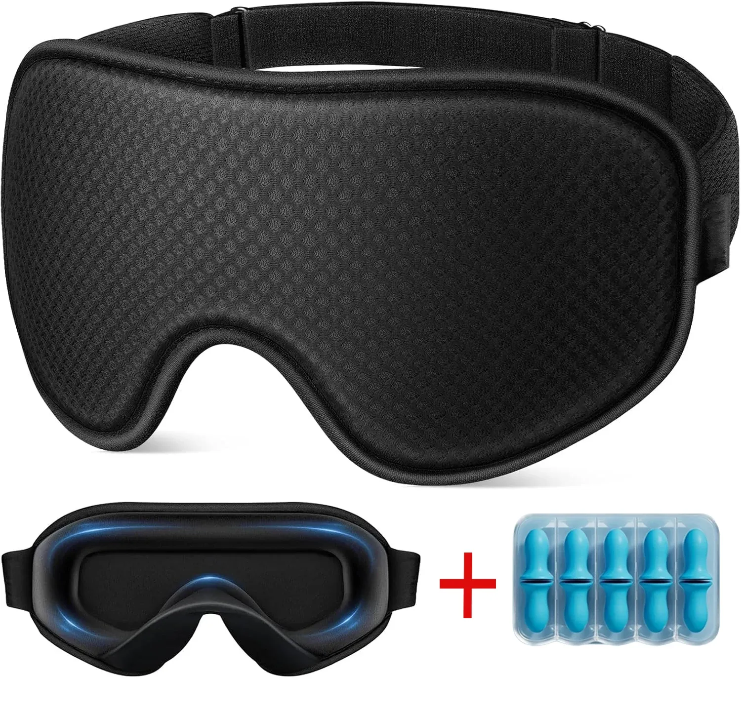 Masque de sommeil en 3D, respirant et doux, réglable pour un confort optimal la nuit