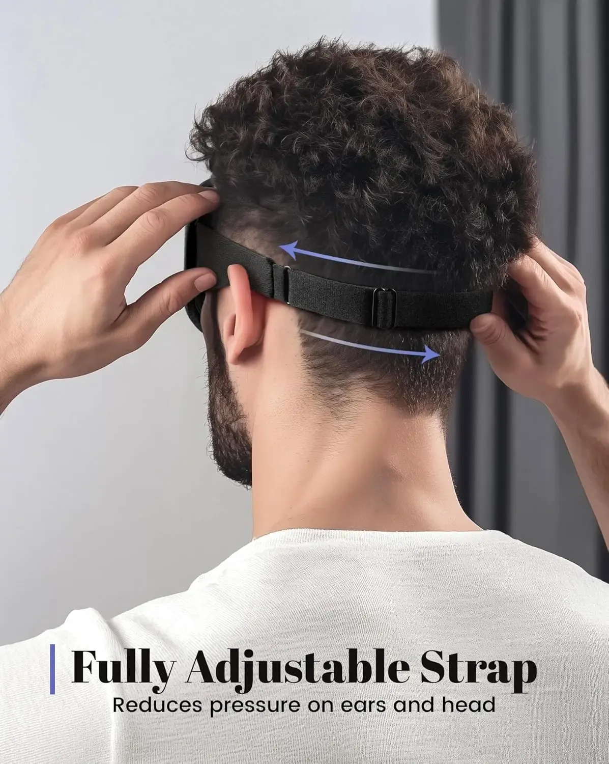 Masque de sommeil en 3D, respirant et doux, réglable pour un confort optimal la nuit 4