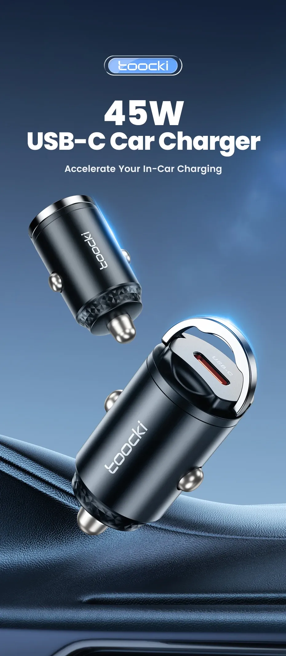 Chargeur de voiture double port USB-C