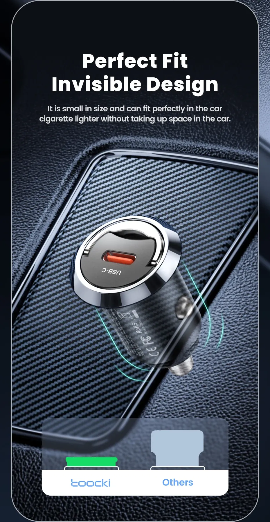 Chargeur allume-cigare double USB-C