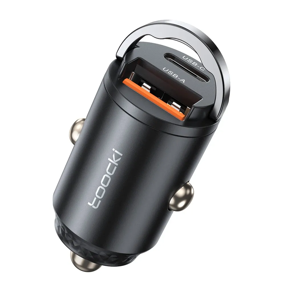 Toocki Chargeur de voiture 45W double ports USB Type-C, charge rapide 3.0, compatible FCP et SCP, pour iPhone, Xiaomi, Huawei et Samsung 9