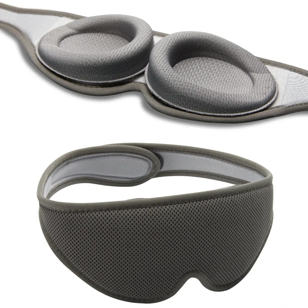 Masque de sommeil 3D pour hommes et femmes, 100 % occultant, sans pression sur les yeux, bandeau réglable - Image 1