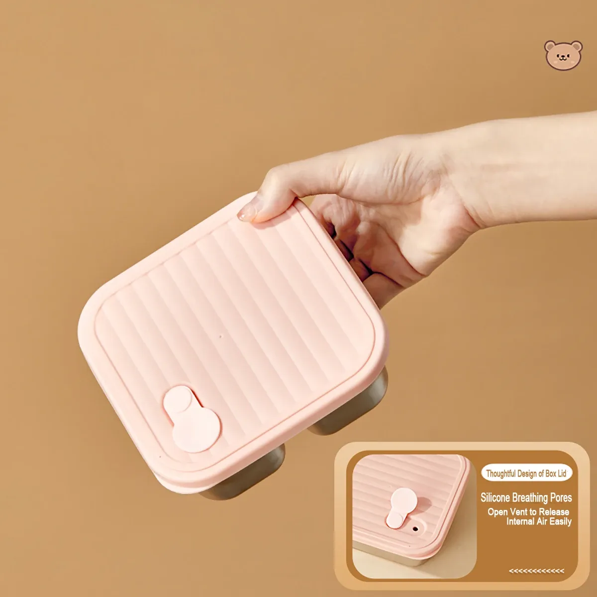 WORTHBUY Boîte à déjeuner portable en acier inoxydable 304 avec couvercle, récipient alimentaire pour salade de fruits, boîte Bento empilable anti-fuite pour étudiant 5