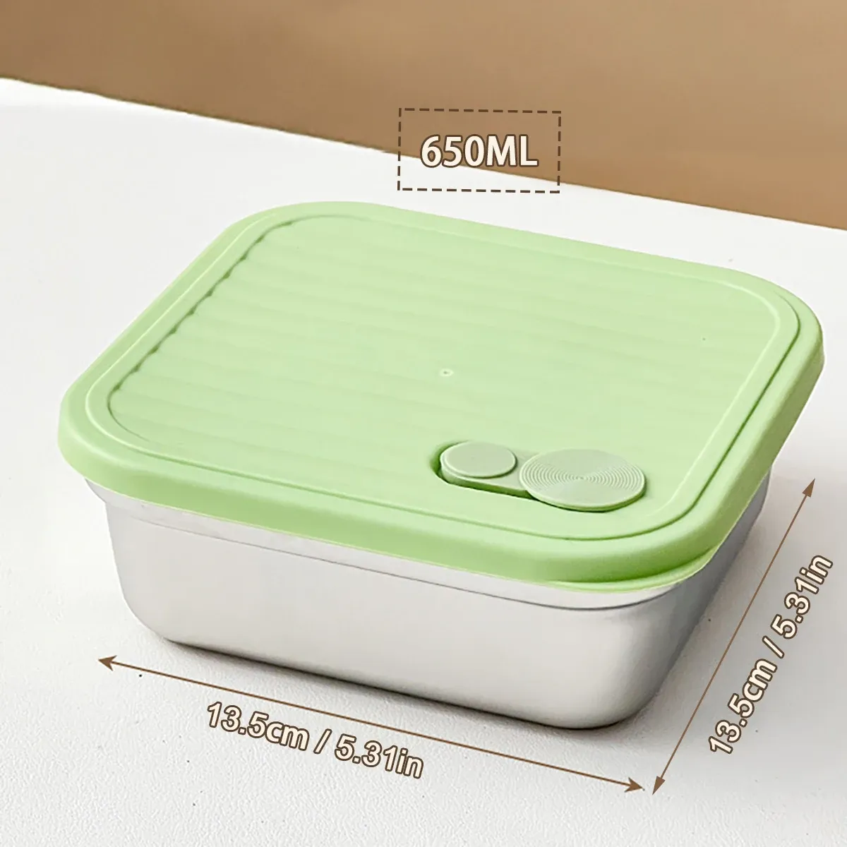 WORTHBUY Boîte à déjeuner portable en acier inoxydable 304 avec couvercle, récipient alimentaire pour salade de fruits, boîte Bento empilable anti-fuite pour étudiant 23