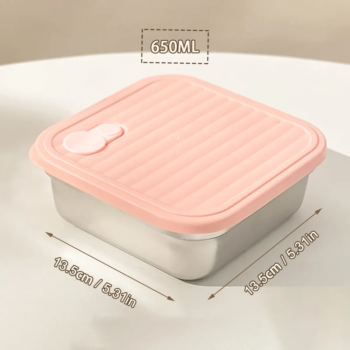 WORTHBUY Boîte à déjeuner portable en acier inoxydable 304 avec couvercle, récipient alimentaire pour salade de fruits, boîte Bento empilable anti-fuite pour étudiant 24