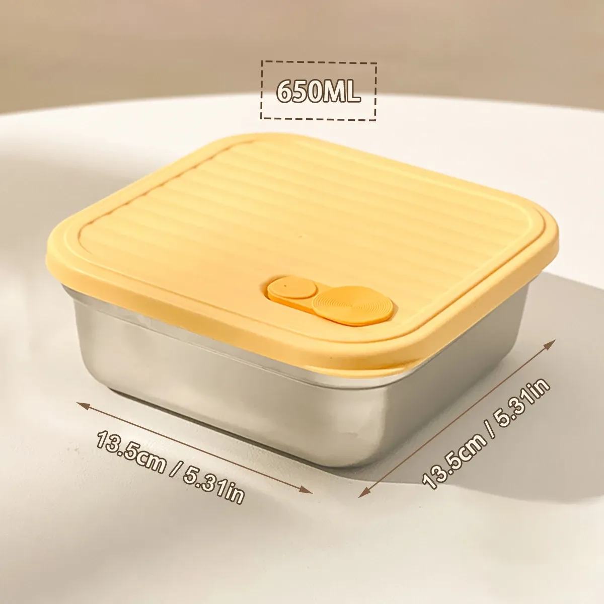 WORTHBUY Boîte à déjeuner portable en acier inoxydable 304 avec couvercle, récipient alimentaire pour salade de fruits, boîte Bento empilable anti-fuite pour étudiant 25
