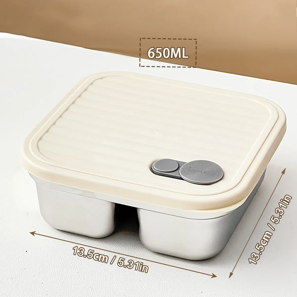 WORTHBUY Boîte à déjeuner portable en acier inoxydable 304 avec couvercle, récipient alimentaire pour salade de fruits, boîte Bento empilable anti-fuite pour étudiant 30